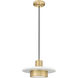 Ludo Pendant Ceiling Light in Matte White and Modern Gold