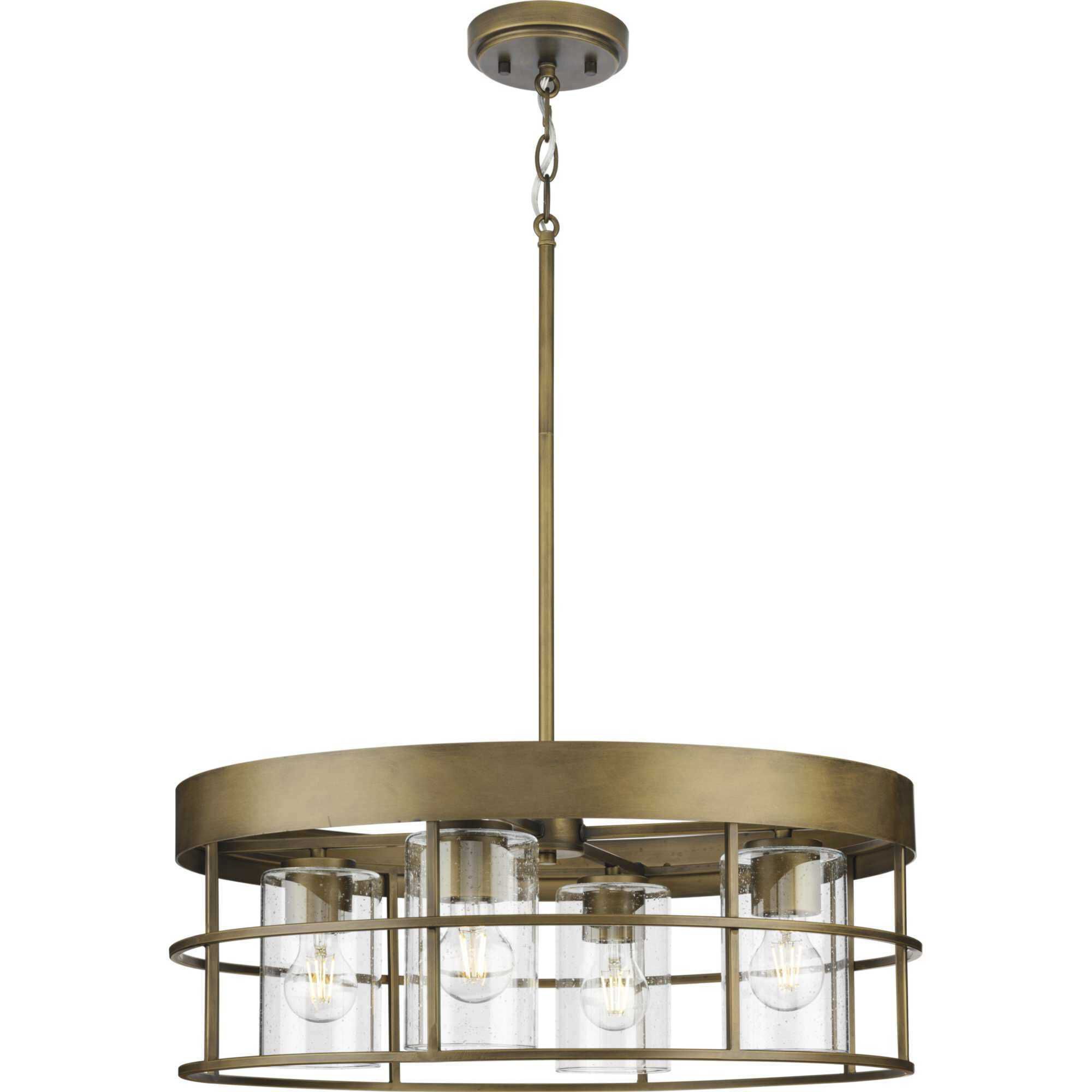 Burgess 4 Light 23.75 inch Aged Bronze Chandelier Ceiling Light, Design Series