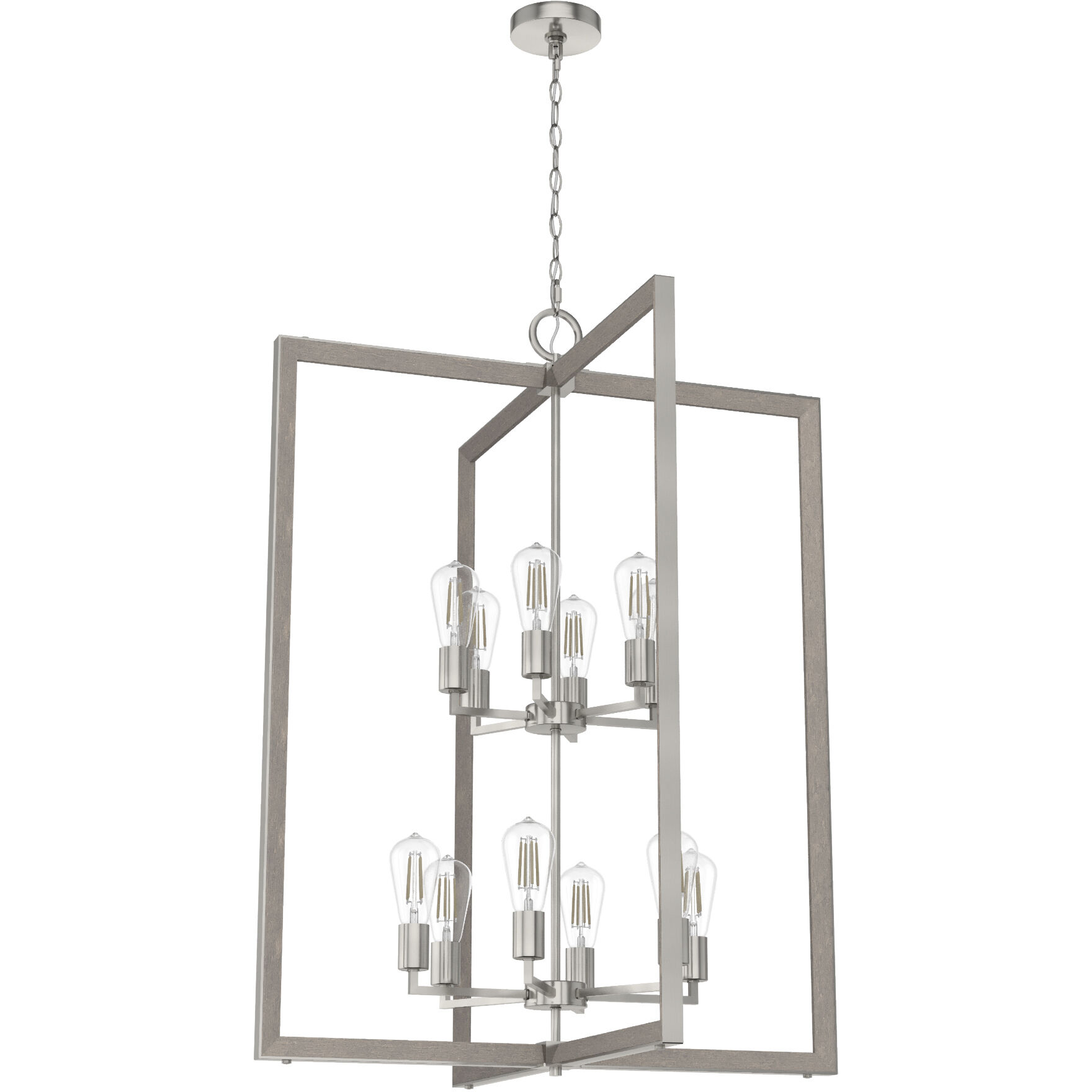 Woodburn 12 Light 30.75 inch Brushed Nickel Foyer Pendant Ceiling Light