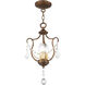Chesterfield 3 Light 10 inch Hand Applied Venetian Golden Bronze Convertible Mini Pendant/Ceiling Mount Ceiling Light