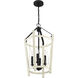 Suffolk 4 Light 14 inch Cottage White/Espresso Foyer Light Ceiling Light