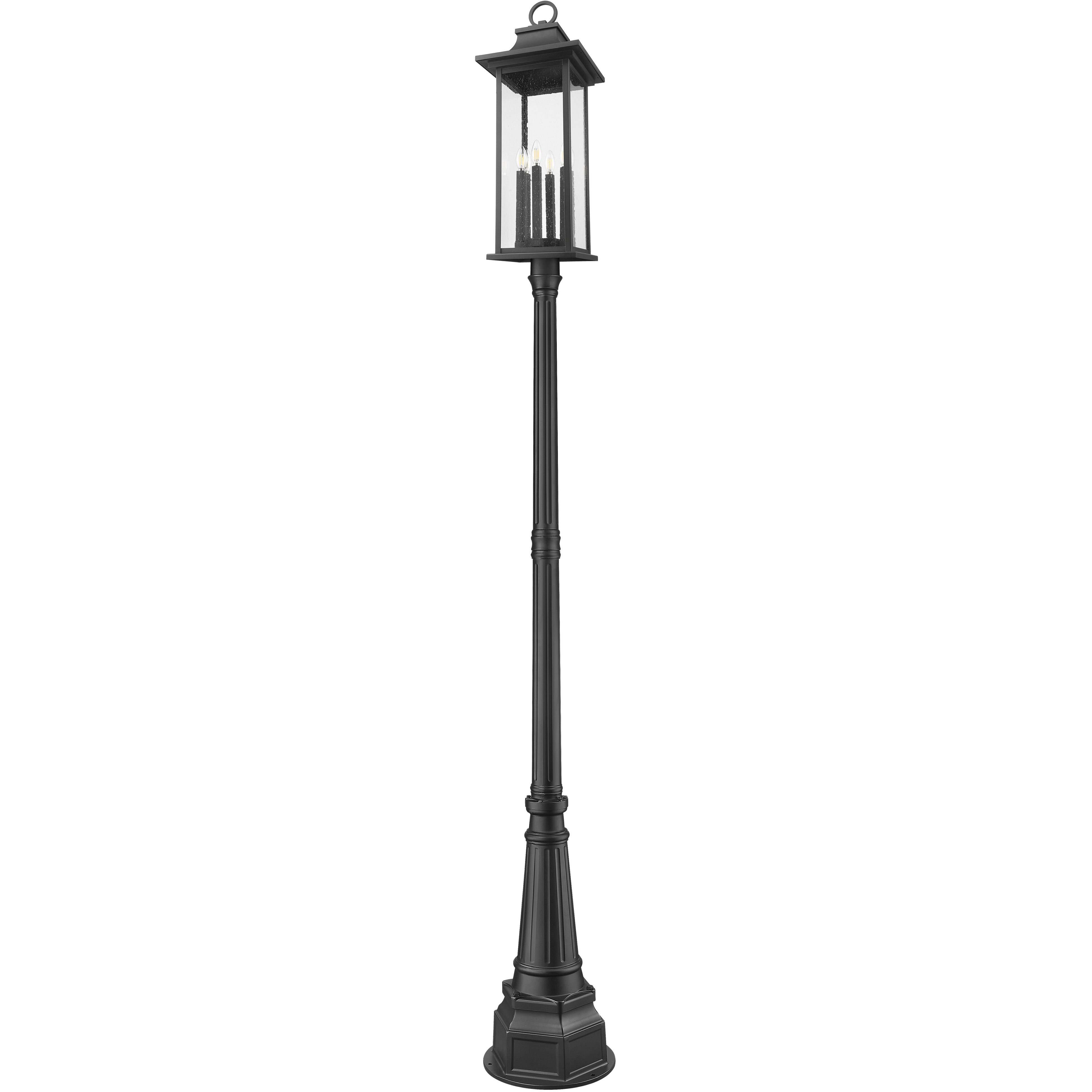 Tiberius 6 Light 116.75 inch Black Outdoor Post Mounted Fixture