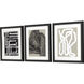 Naive Lines Black and Beige and Neutral and White Framed Art