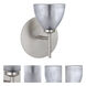 Divi 1 Light 5 inch Satin Nickel Mini Sconce Wall Light in Halogen, Silver Foil Glass