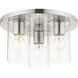 Zurich 3 Light 14 inch Brushed Nickel Flush Mount Ceiling Light