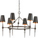 Anselm 6 Light 39.5 inch Verde Bronze and Contemporary Gold Chandelier Ceiling Light