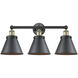 Appalachian 3 Light 26 inch Black Antique Brass Bath Vanity Light Wall Light in Matte Black