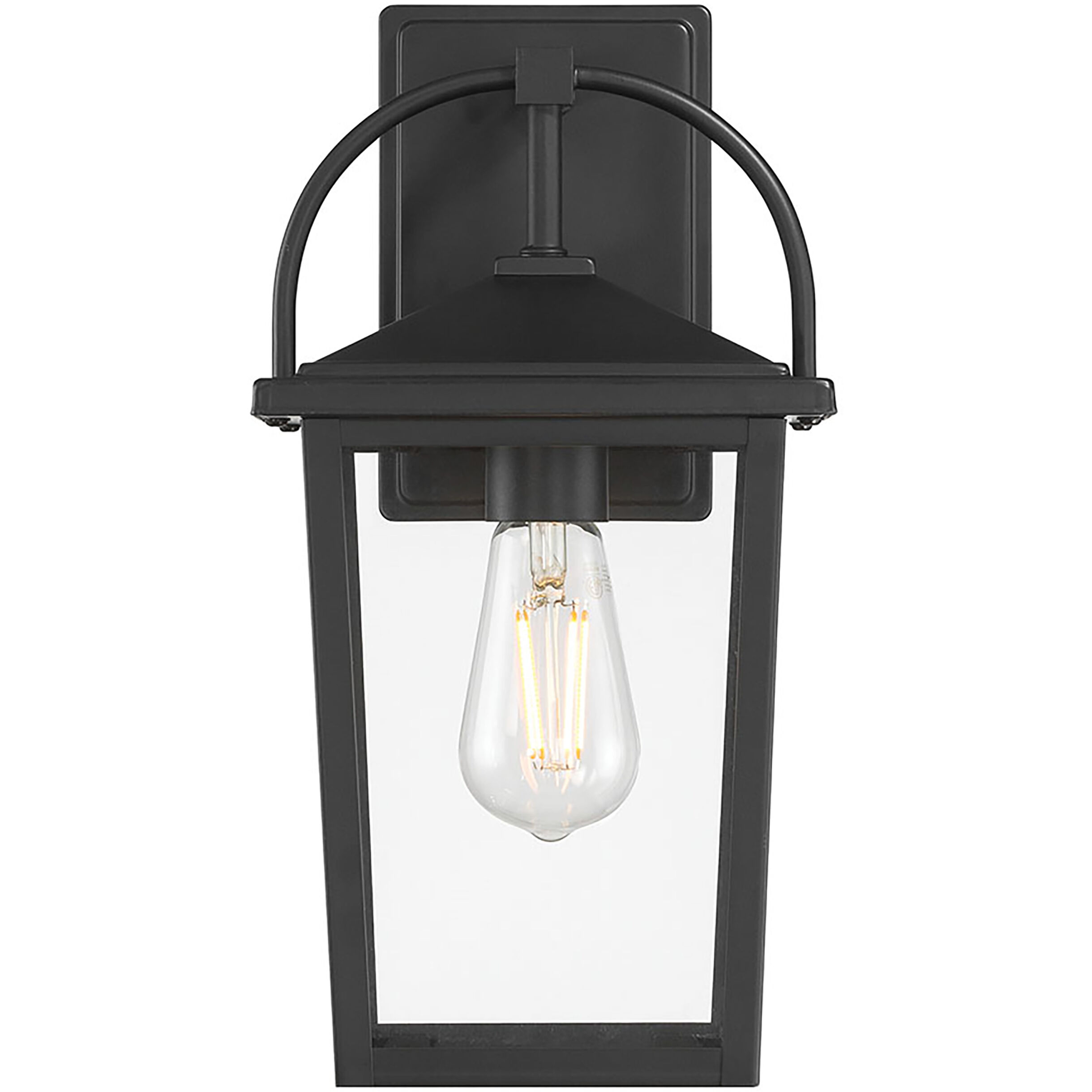 Strathden 1 Light 13.5 inch Powder Coated Black Outdoor Wall Sconce