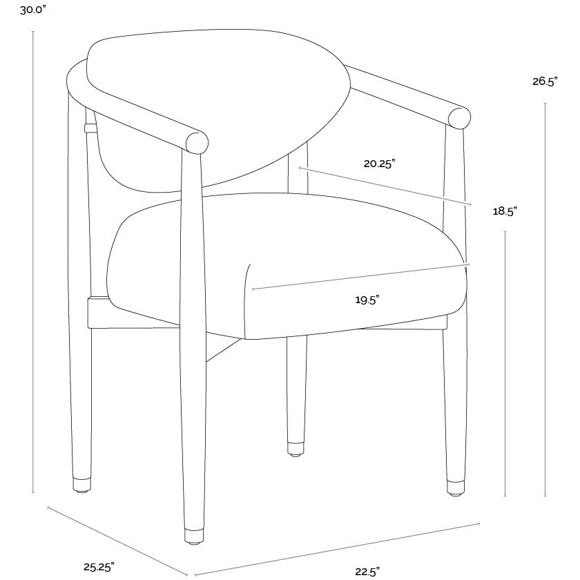 Sigrid Antique Brown / Gifford Script Dining Armchair
