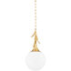 Victoria 1 Light 9 inch Vintage Gold Leaf Pendant Ceiling Light