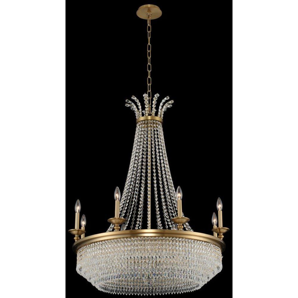 Tavo 12 Light 34 inch Winter Brass Chandelier Pendant Ceiling Light