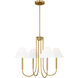 Drew & Jonathan Porteau 5 Light 30 inch Satin Brass Chandelier Ceiling Light