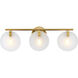 Sky Fall 3 Light 25 inch Brushed Gold Vanity Light Wall Light