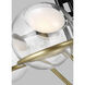 Avroko Crosby LED 29.5 inch Glossy Black/Natural Brass Chandelier Ceiling Light in 120V, Integrated LED