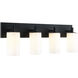 Candela Wall Sconce Wall Light in Matte Black and Opal Glass
