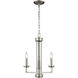 West End 3 Light 15 inch Brushed Nickel Chandelier Ceiling Light
