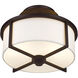 Wesley 2 Light 11 inch Bronze Semi-Flush Mount Ceiling Light