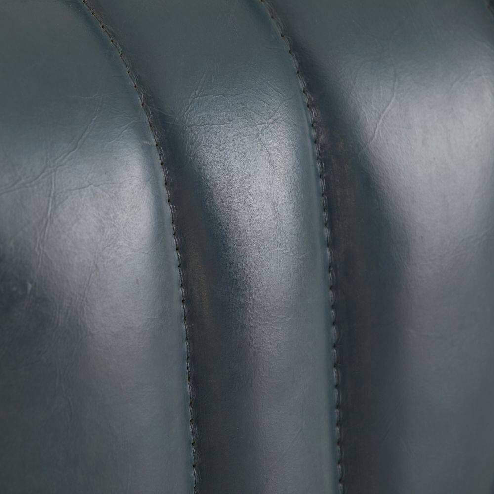 Hastings Distressed Storm Leather Bench