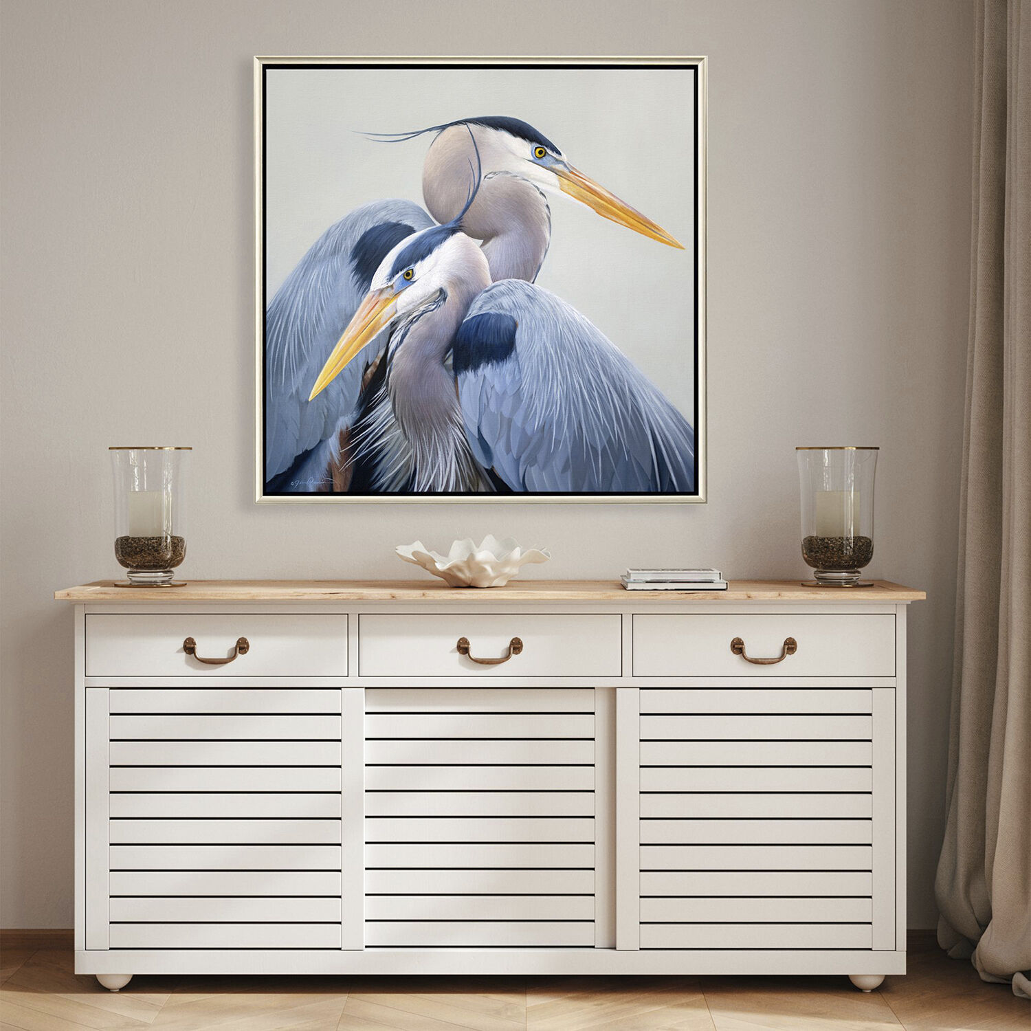 Harmony Blue and White and Yellow Canvas