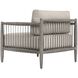 Borneo Charcoal Gray Rope and Nuance Dove Outdoor Lounge Chair