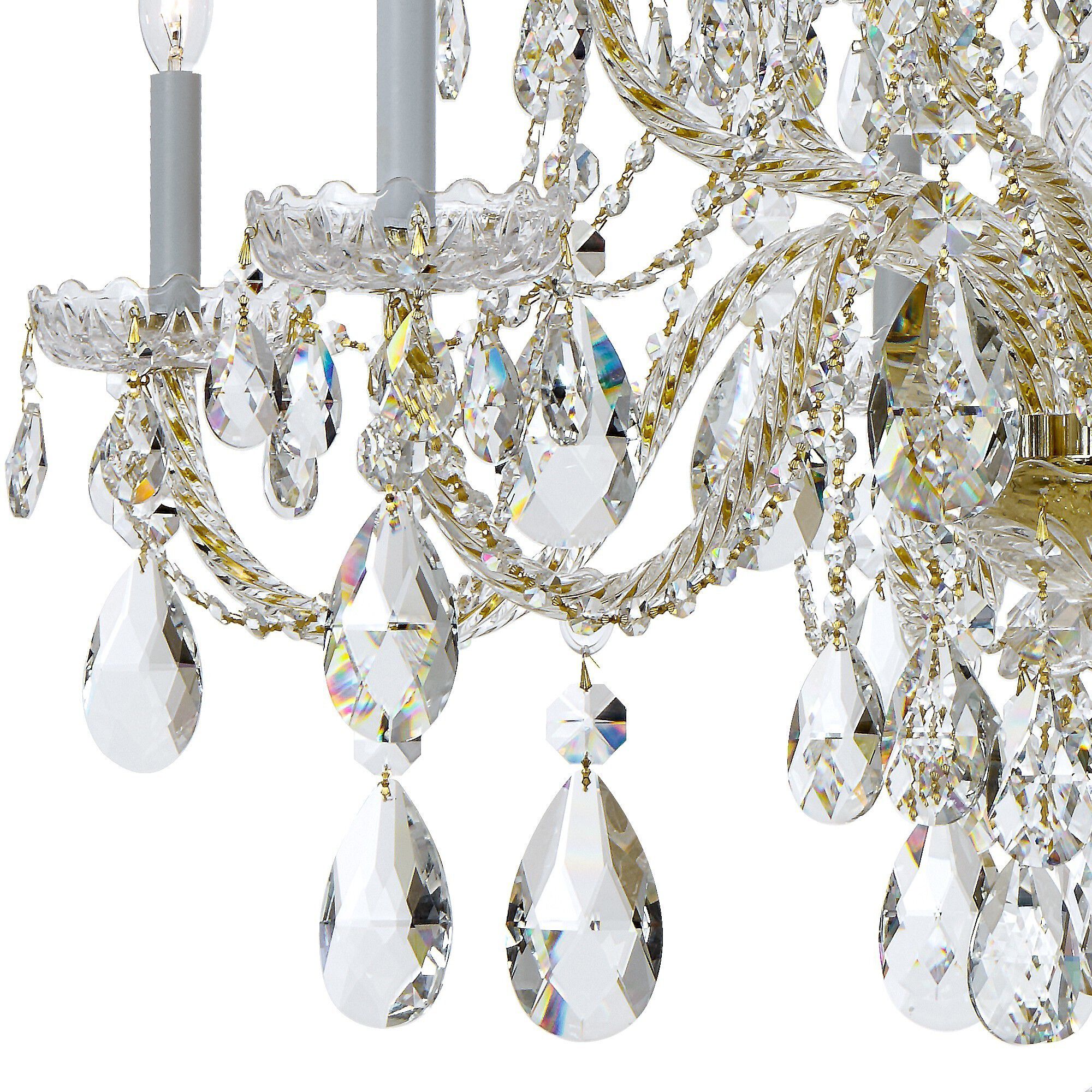 Traditional Crystal 12 Light 37.5 inch Polished Brass Chandelier Ceiling Light in Clear Spectra