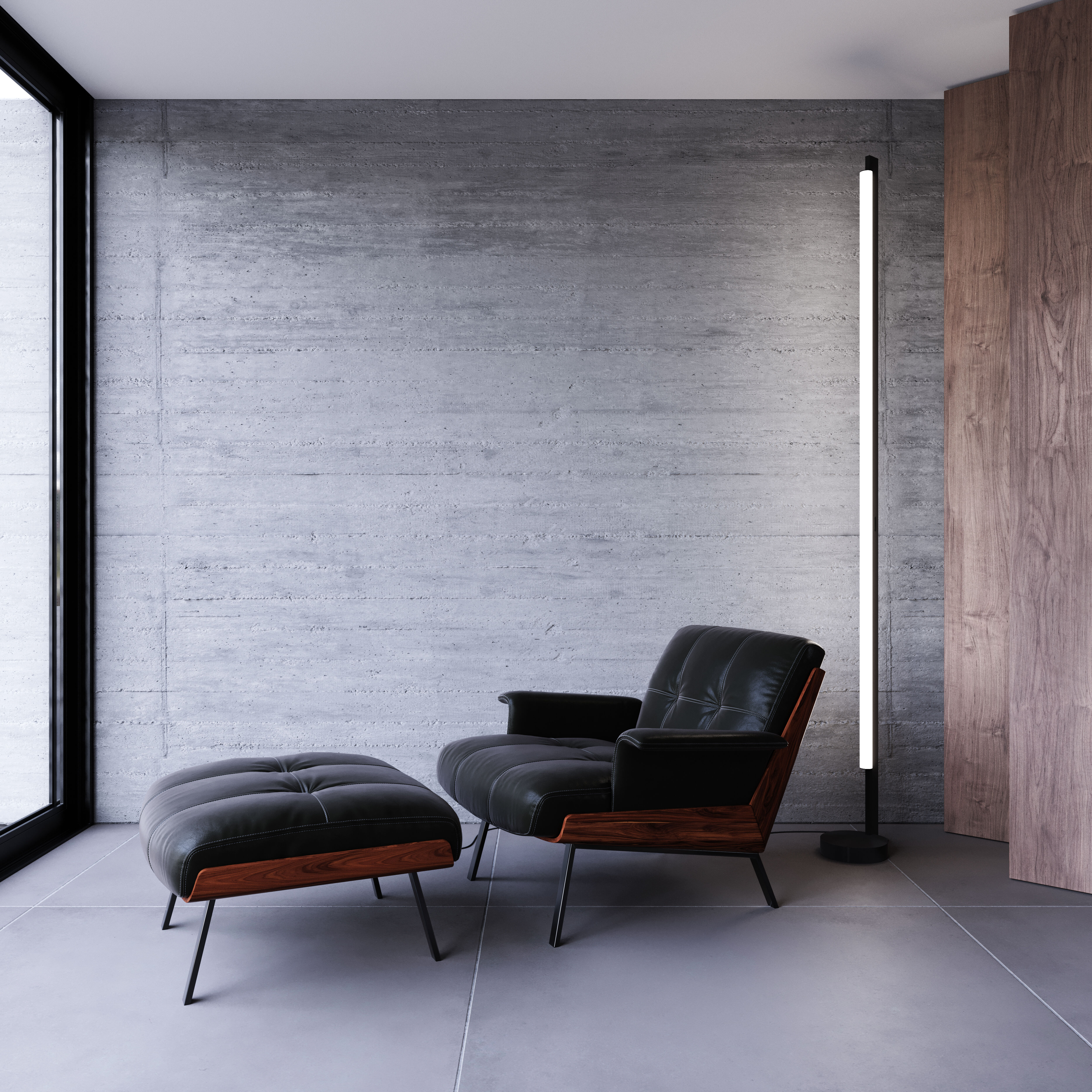 Keel 86.5 inch 28.00 watt Satin Black Floor Lamp Portable Light