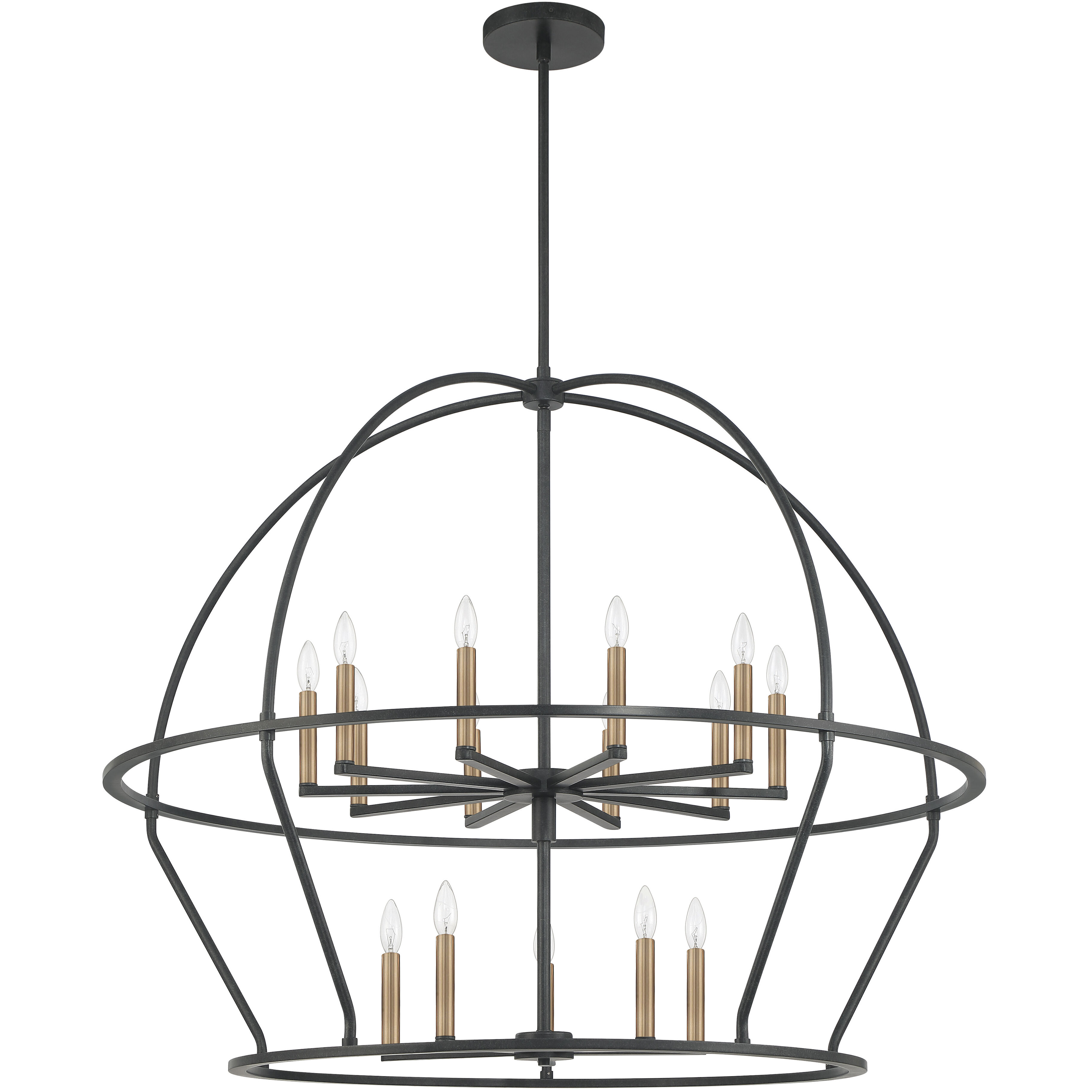 Abbott 15 Light 48 inch Black Chandelier Ceiling Light