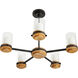 Sumter 5 Light 33 inch Black and Bronze with Natural Wood Candle Chandelier Ceiling Light, Beth Webb