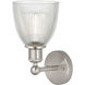 Edison Castile 1 Light 6 inch Brushed Satin Nickel Sconce Wall Light in Clear Glass