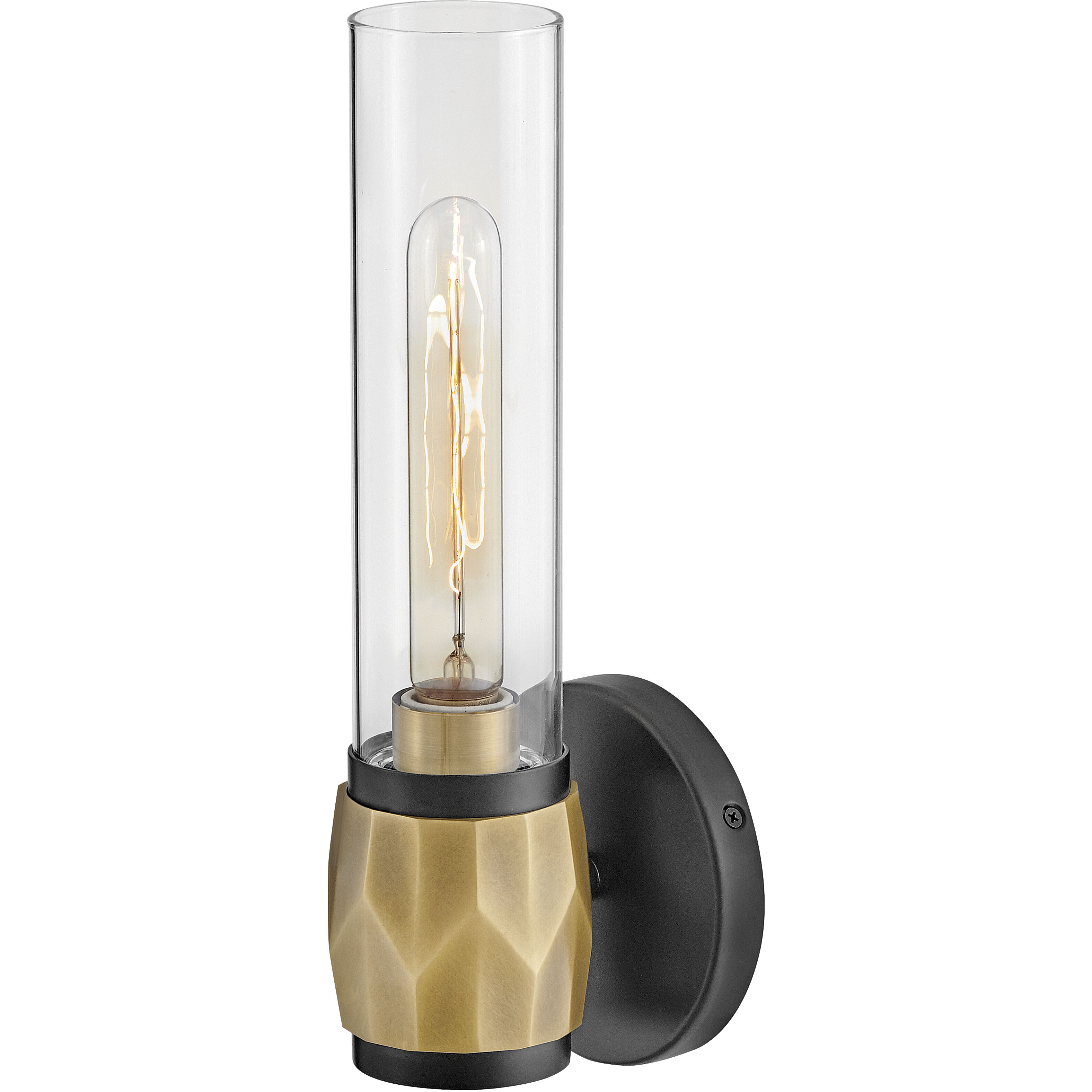 Ellison 5 inch Black with Heritage Brass Vanity Light Wall Light in Black / Heritage Brass