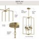Replay 4 Light 18 inch Brushed Gold Pendant Ceiling Light