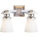 Chapman & Myers Ny Subway 2 Light 14 inch Polished Nickel Double Bath Light Wall Light