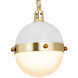Harmelin 1 Light 7 inch White with Satin Brass Mini Pendant Ceiling Light