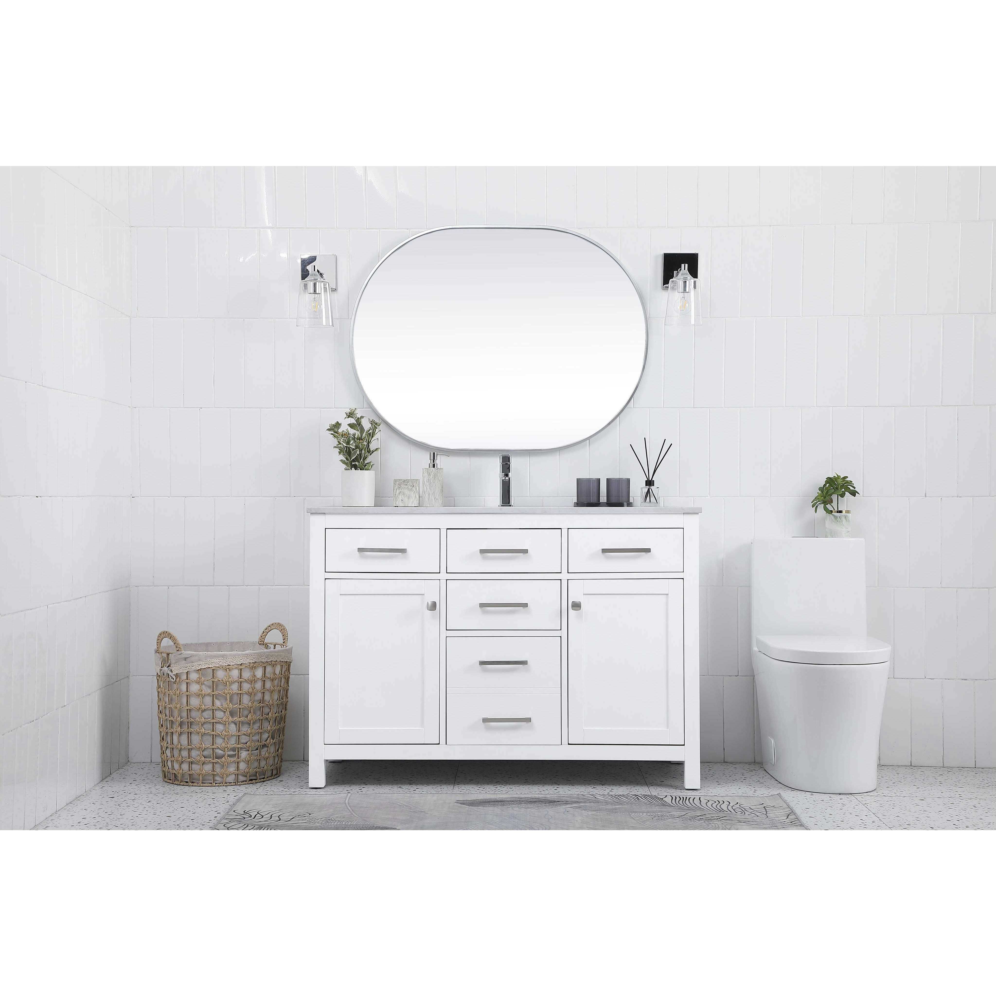 Lewis 48 X 22 X 34 inch White Vanity Sink Set