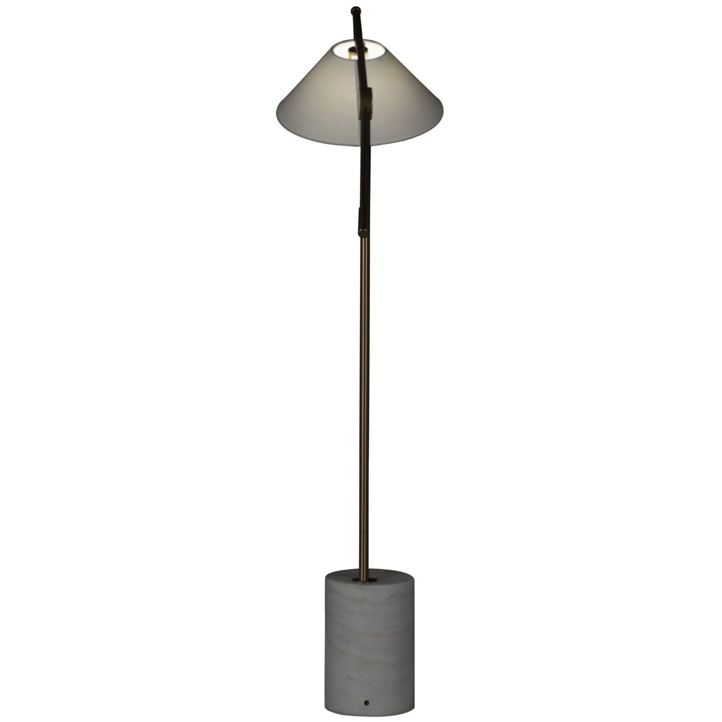 Estelle 55 inch Brass / White Linen Floor Lamp Portable Light