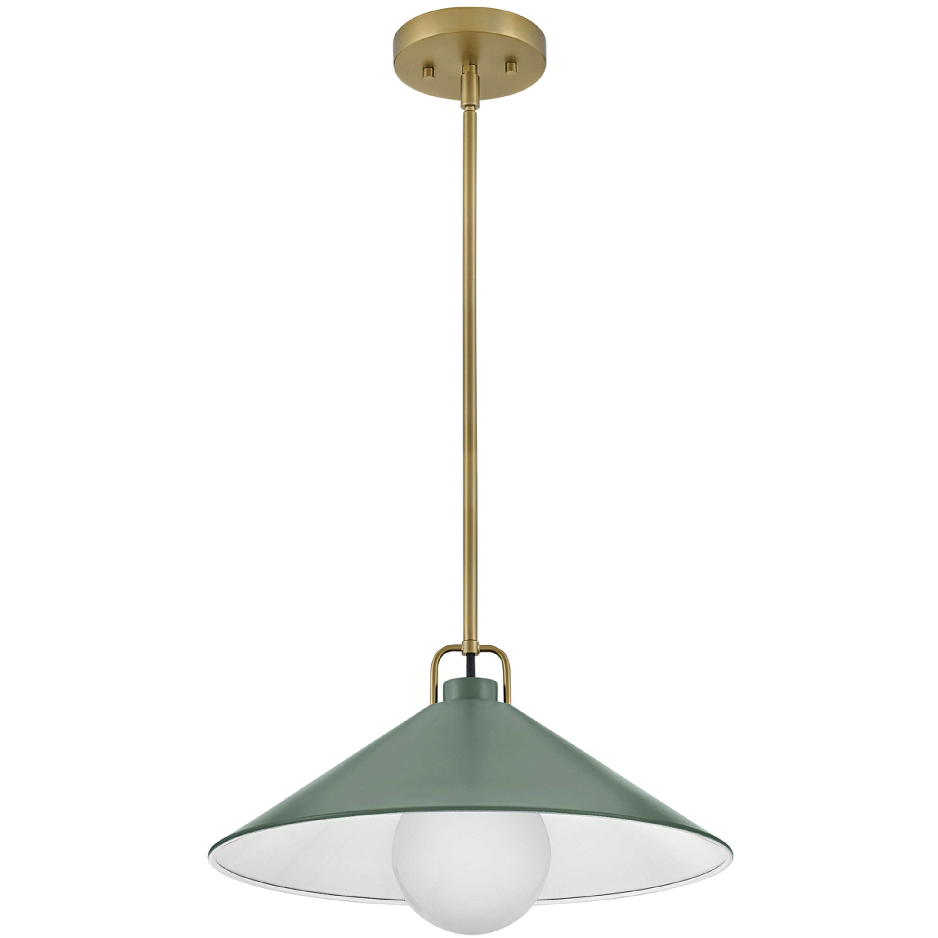 Milo LED 16 inch Lacquered Brass with Sage Green accents Pendant Ceiling Light