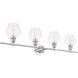 Gene 4 Light 38 inch Chrome Wall sconce Wall Light