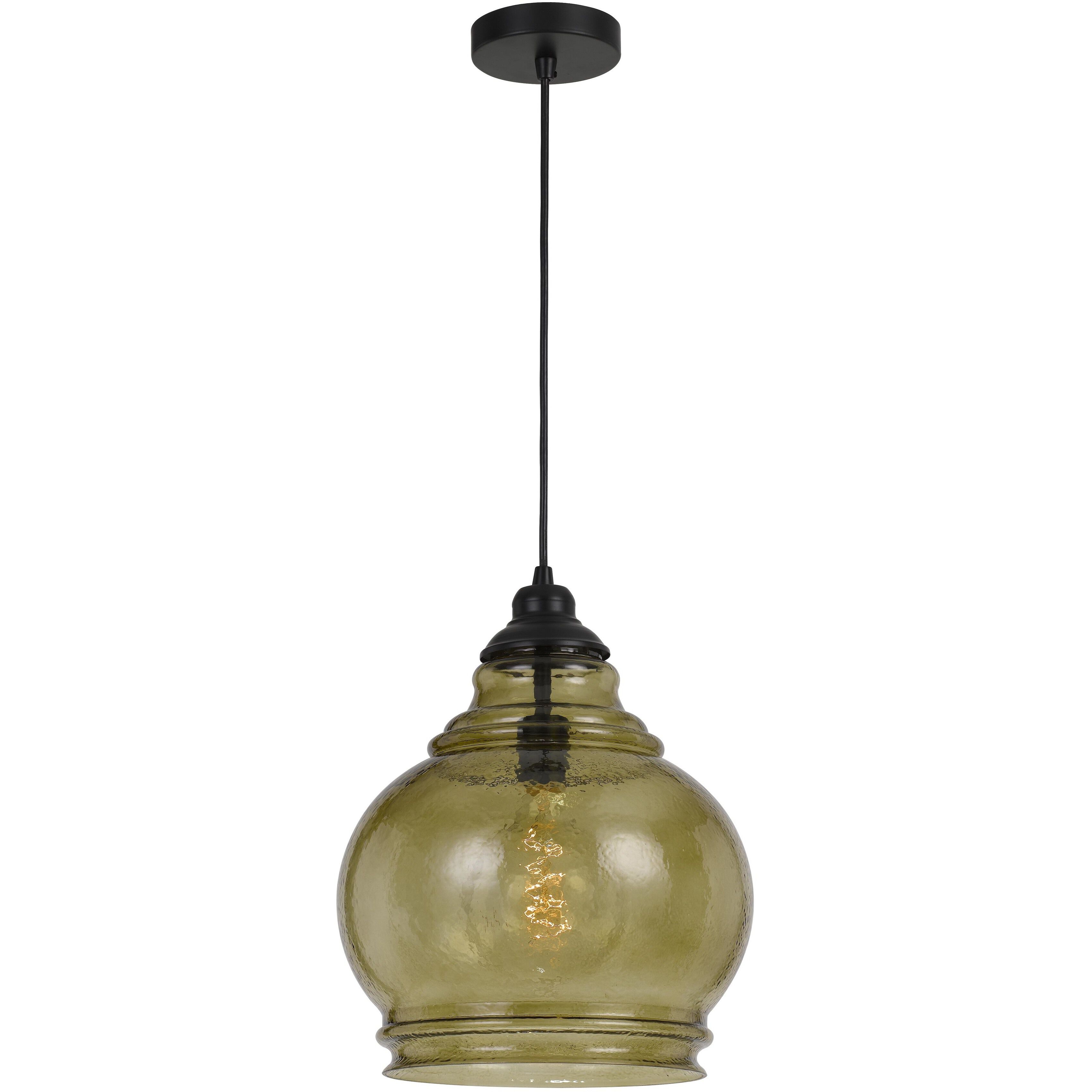 Rovigo 1 Light 12 inch Amber Glass Pendant Ceiling Light