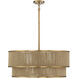 Ashburn 6 Light 28 inch Warm Brass and Rope Pendant Ceiling Light