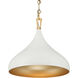 Cedar Lane 1 Light 12.75 inch Legacy Brass and Off White Cream Pendant Ceiling Light