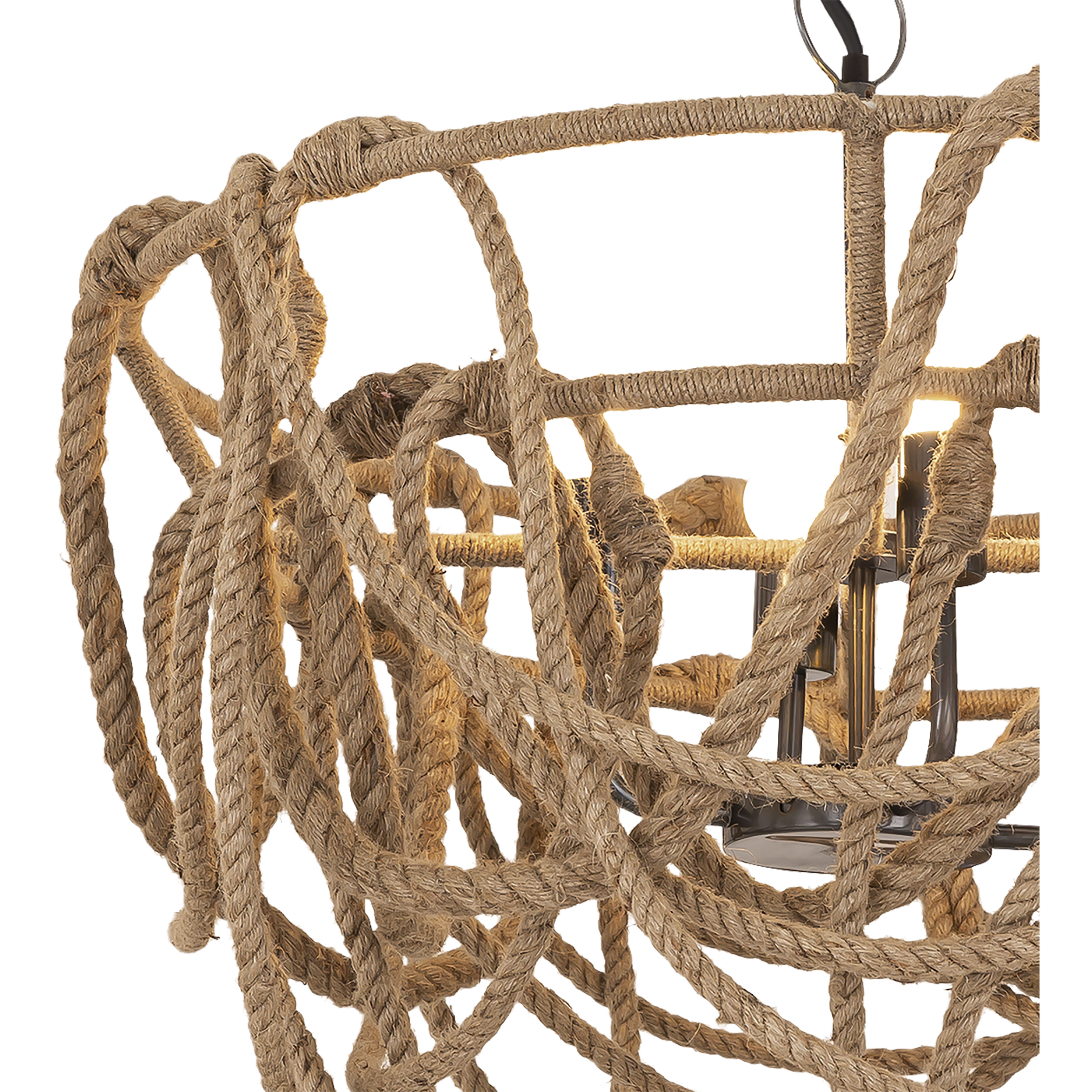 Macon 4 Light 26 inch Natural with Pewter Chandelier Ceiling Light