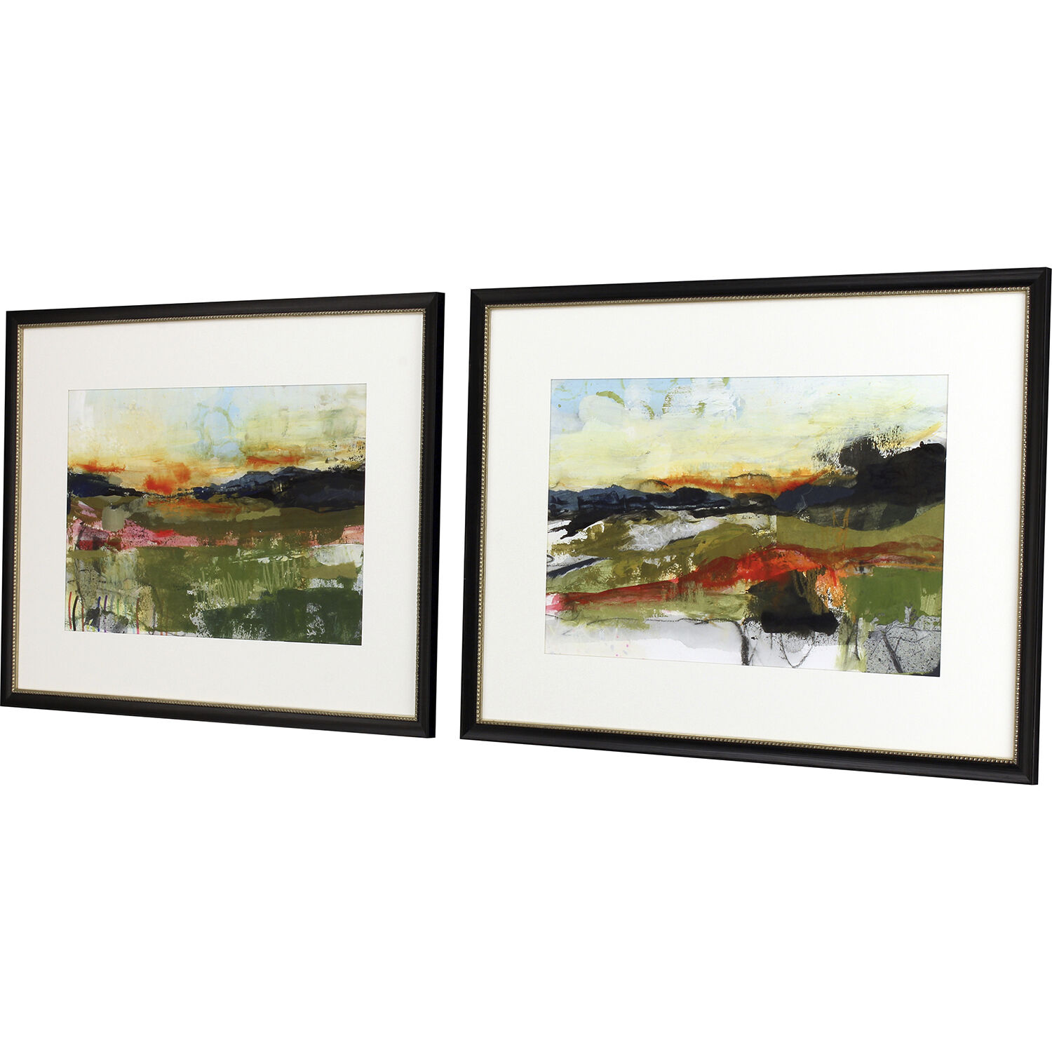 Long Way Home Green and Black and Blue and Red Framed Art