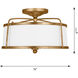 C&M by Chapman & Myers Stonington 2 Light 14 inch Antique Gild Semi-Flush Mount Ceiling Light