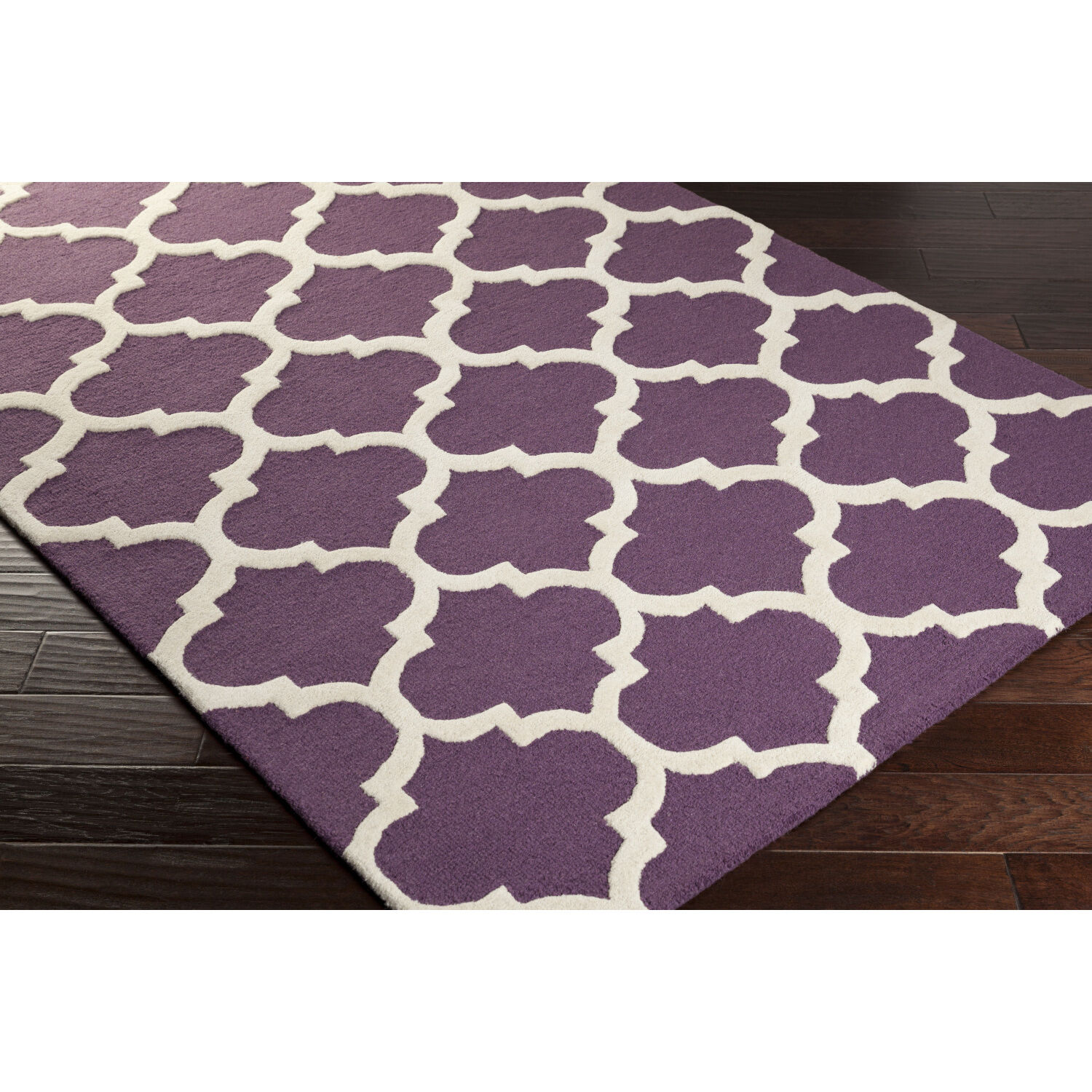 Pollack 42 X 42 inch Mauve/Cream/Violet/Ivory Handmade Rug
