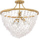 Myra 6 Light 24 inch Distressed Brass Semi-Flush Mount Ceiling Light