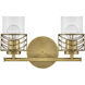 Della 2 Light 14.5 inch Lacquered Brass Vanity Light Wall Light