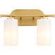 Belinder 2 Light 15 inch Aged Brass Vanity Light Wall Light