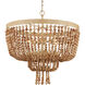 Sabia 6 Light 28 inch Natural/Coco Cream Chandelier Ceiling Light