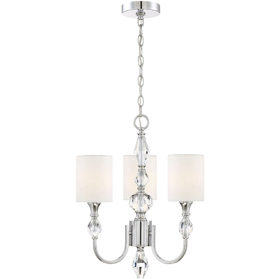 Evi 3 Light 17 inch Chrome Chandelier Ceiling Light