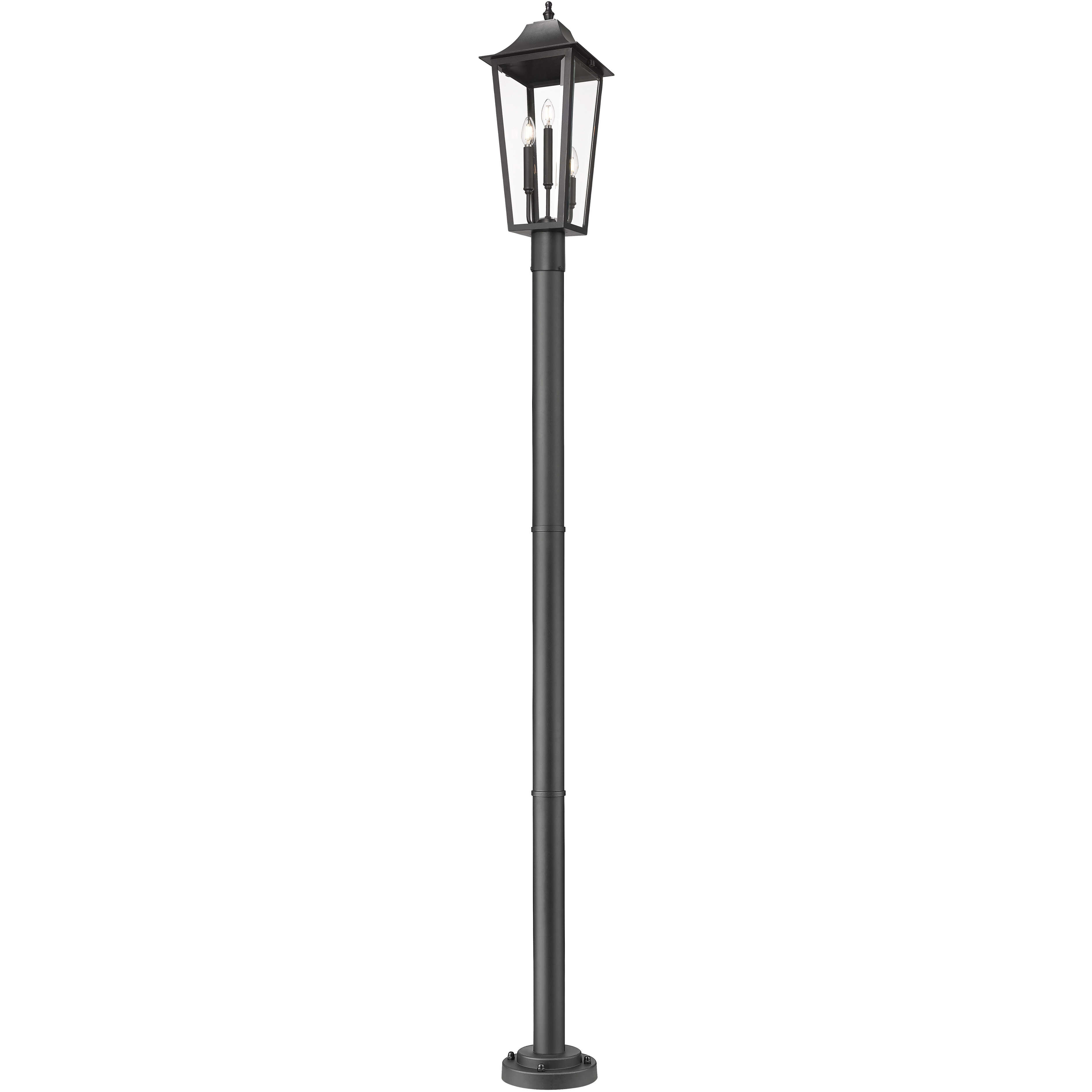 Gannon 3 Light 100.5 inch Black Outdoor Post Mounted Fixture